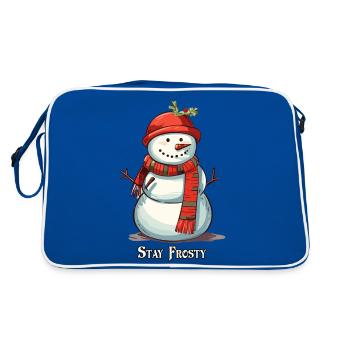 Bonhomme de neige drôle Stay Frosty - Sac Retro - bleu/blanc - Dos
