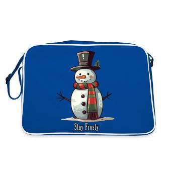 Bonhomme de neige drôle Stay Frosty - Sac Retro - bleu/blanc - Dos