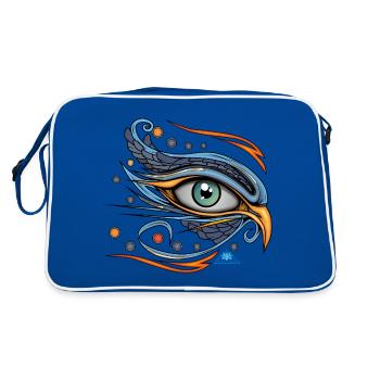 Symbole de l’œil d’Horus - Sac Retro - bleu/blanc - Dos