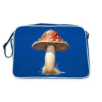 Toadstool Mushroom Mushroom Picker - Retro Bag - blue/white - Back