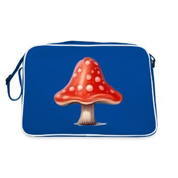 Toadstool Mushroom Mushroom Picker - Retro Bag - blue/white - Back