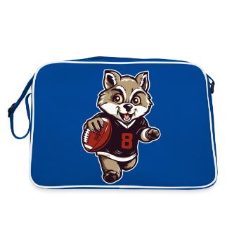 Mascotte mignonne d’animaux de football américain raton laveur - Sac Retro - bleu/blanc - Dos