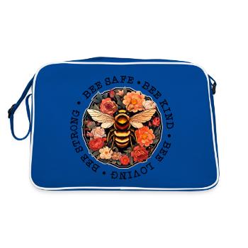 Bee Art Beekeeper Bee Whisperer Saying Sayings - Retro Bag - blue/white - Back