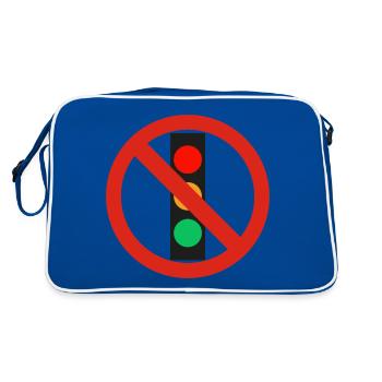Panneau d’interdiction gouvernementale de feu tricolore - Sac Retro - bleu/blanc - Dos