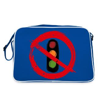 Panneau d’interdiction gouvernementale de feu tricolore - Sac Retro - bleu/blanc - Dos