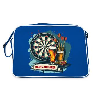 Fléchettes Et Bière Fléchettes Dictons Sports - Sac Retro - bleu/blanc - Dos