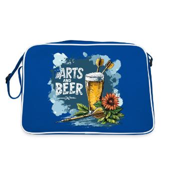 Fléchettes Et Bière Fléchettes Dictons Sports - Sac Retro - bleu/blanc - Dos