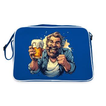 Beer Drinker Outfit Father's Day Men's Night - Retro Bag - blue/white - Back