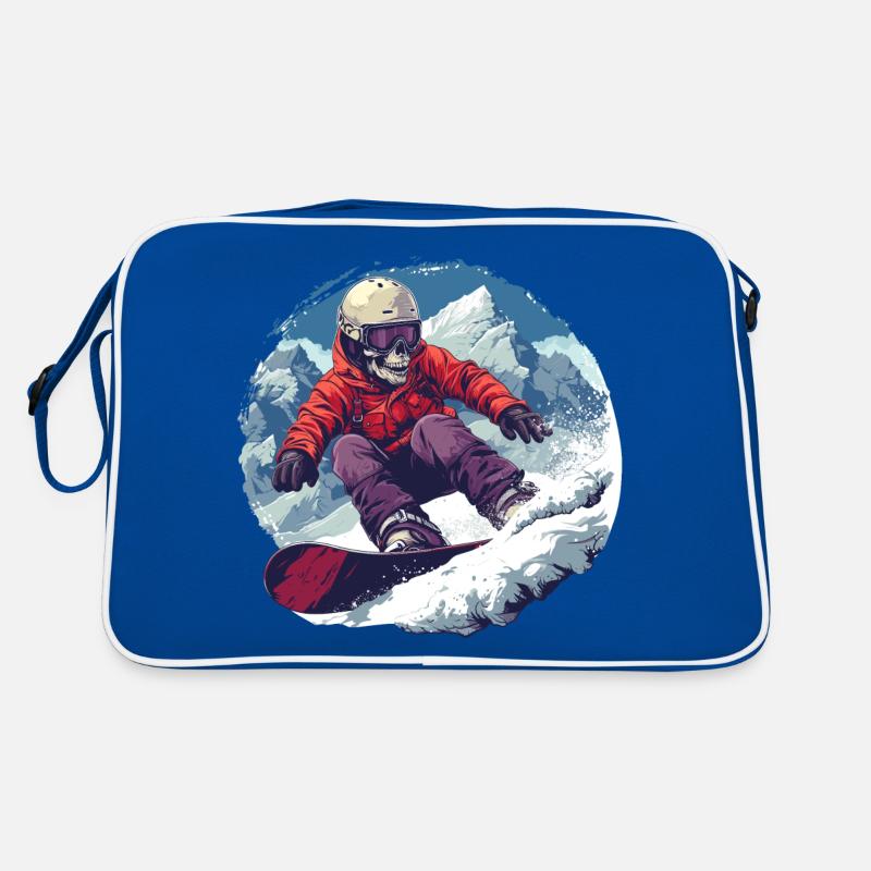 Skull Snowboarder Snowboarding Après Ski Retro Bag