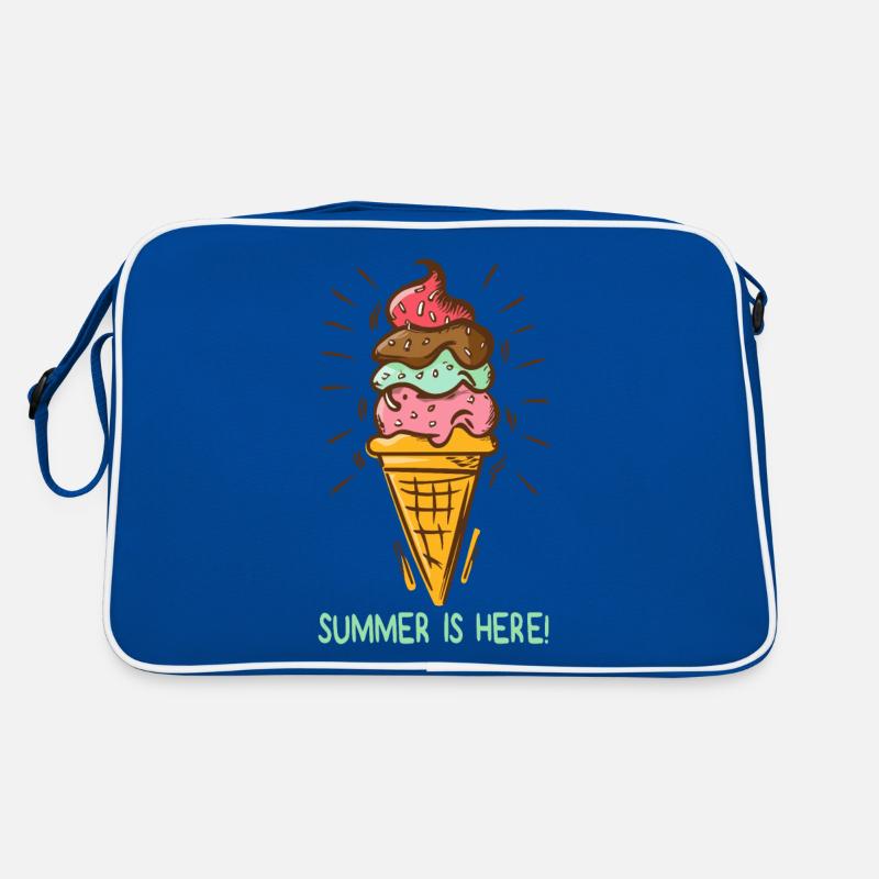 Eis Summer is here Eiscreme Eisdiele Sommerzeit Retro Tasche