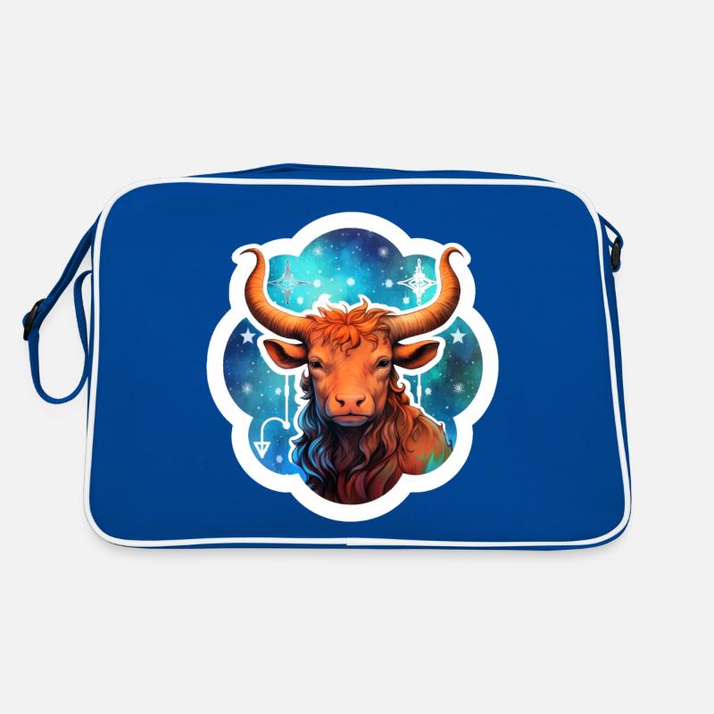 Stier 2 Tierkreiszeichen Kunst #tshirt Retro Tasche