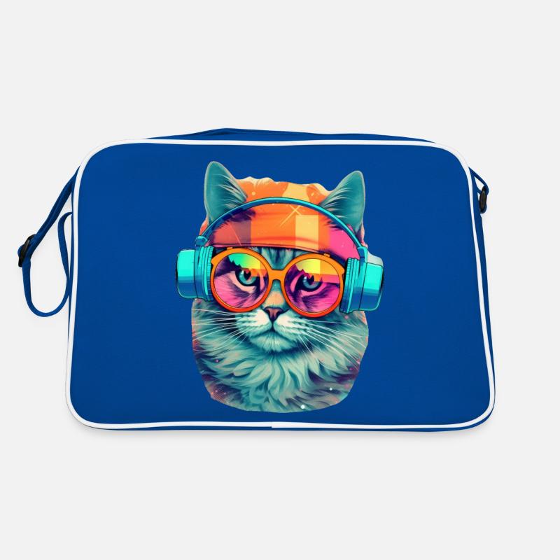 Chat musical #cat #tshirt Sac Retro
