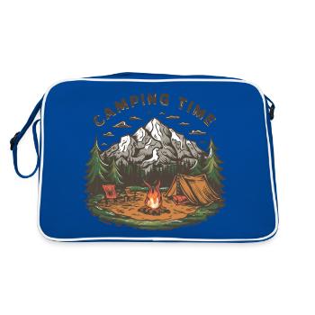 Camping Time Travel Adventure Holiday Holidays - Retro Bag - blue/white - Back