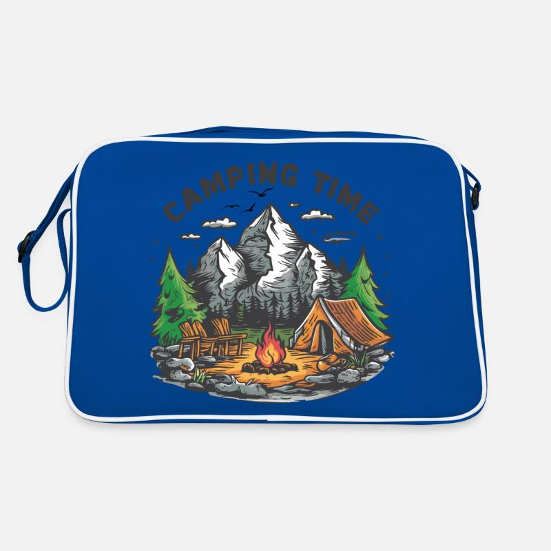 Camping Voyage dans le temps Aventure Vacances Feu de camp Sac Retro