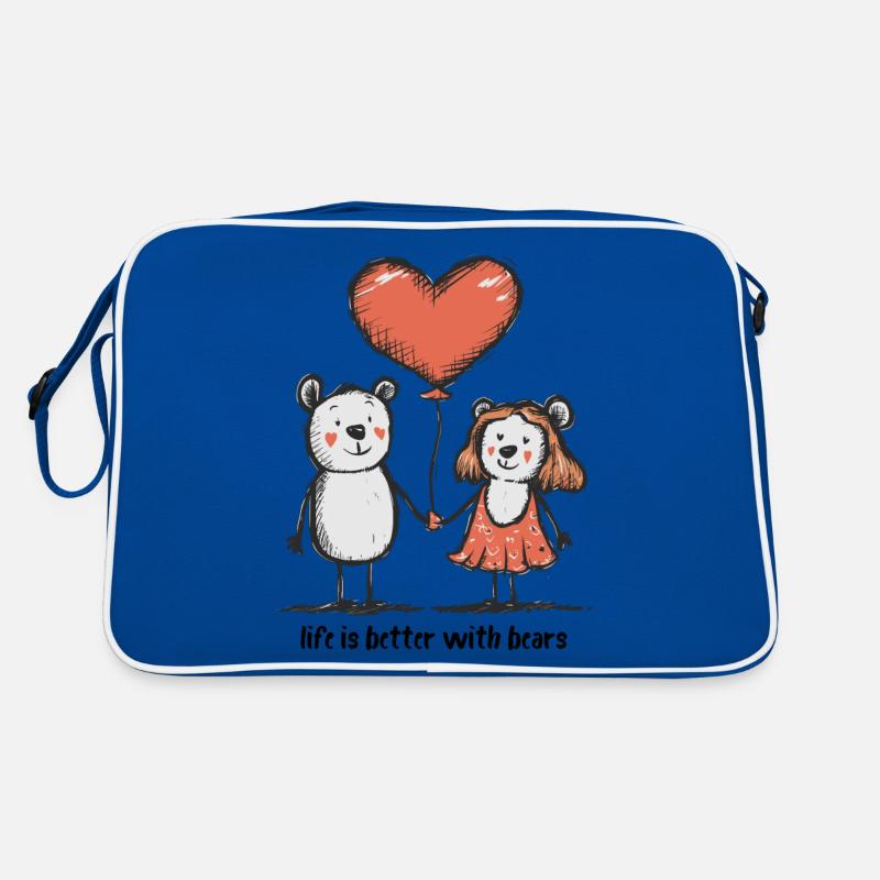 Ours, Amoureux, Bâtons, Couples, Animaux Sac Retro