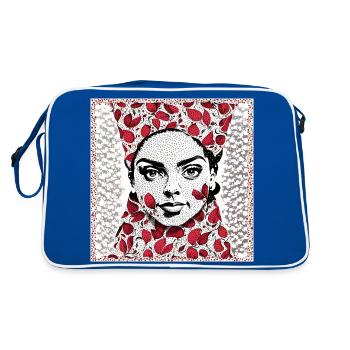 Red hot foral pop art - Sac Retro - bleu/blanc - Dos