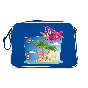 Cheerful and colorful summer illustration. - Retro Bag - blue/white - Back