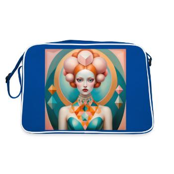 Aurora, digital painting - Retro Bag - blue/white - Back