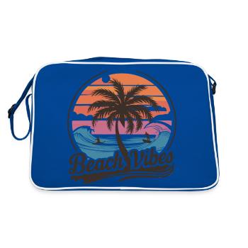 Ambiance de plage Retro Surfer Vacances à Palm Beach - Sac Retro - bleu/blanc - Dos