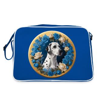 Dalmatian and blue roses - Retro Bag - blue/white - Back