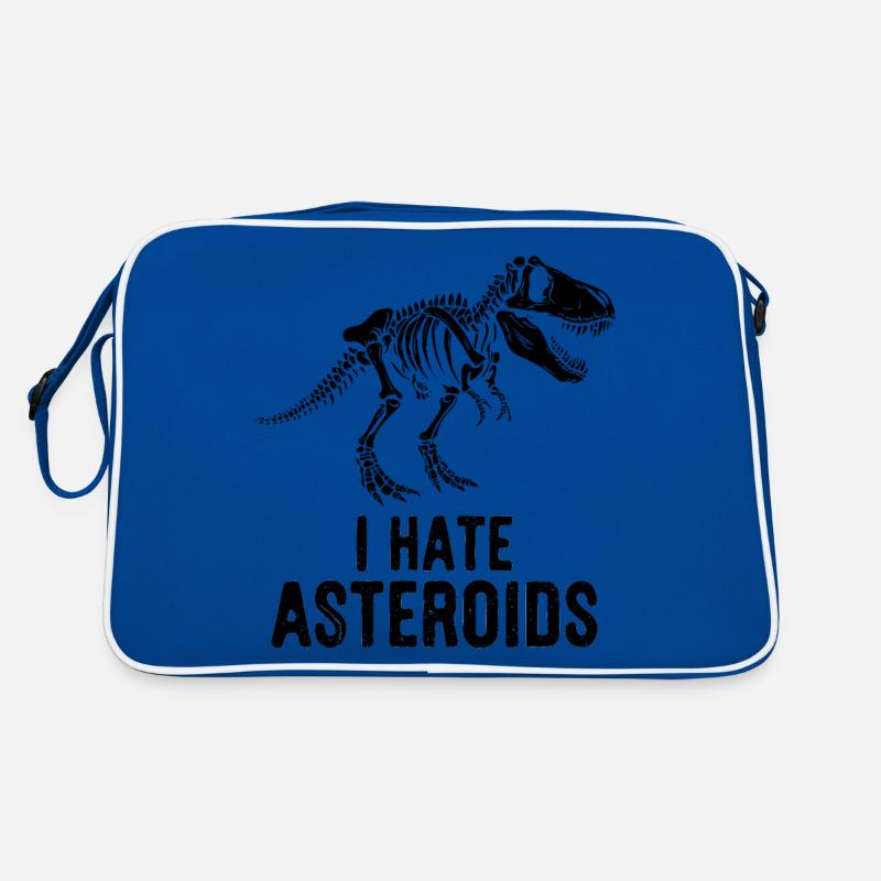 T-Rex Dinosaurier Skelett Spruch I hate Asteroids Retro Tasche