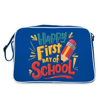 First day of school Children enrollment First graders - Retro Bag - blue/white - Back