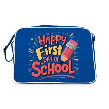 First day of school Children enrollment First graders - Retro Bag - blue/white - Back