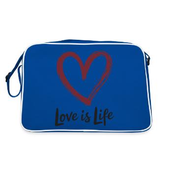 Cœur L’amour c’est la vie Saint-Valentin Dicton - Sac Retro - bleu/blanc - Dos