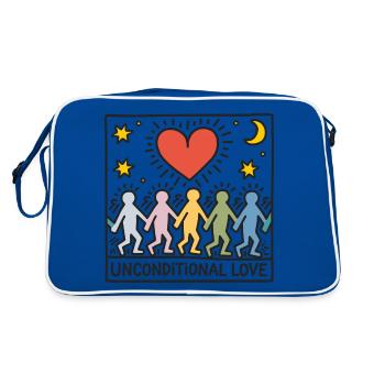 Bedingungslose Liebe - Unconditional Love - Retro Bag - blue/white - Back