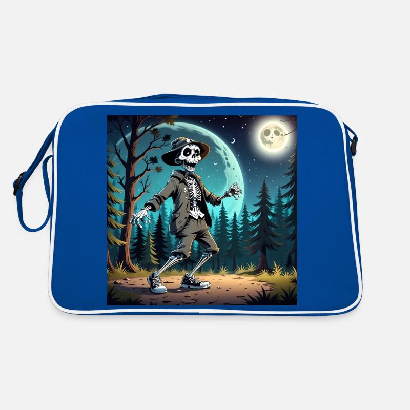 Mysterious Skeleton in Hat and Jacket Retro Bag