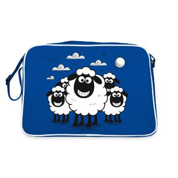 Drôles d’animaux de troupeau de moutons - Sac Retro - bleu/blanc - Dos