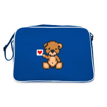 Pixel Bear Love - Retro Bag - blue/white - Back