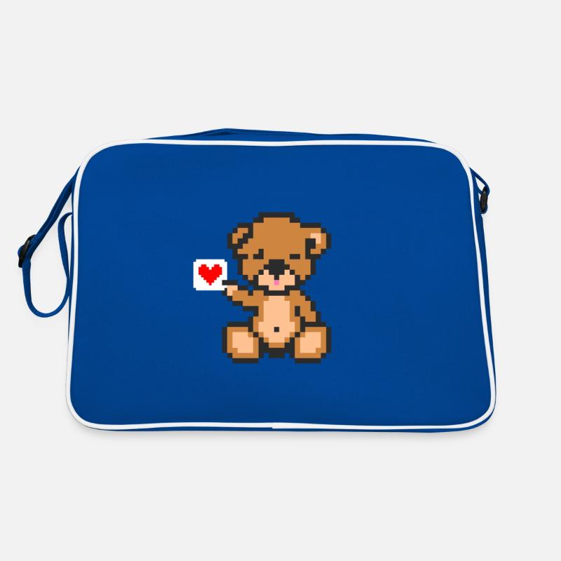 Pixel-Bär-Liebe Retro Tasche
