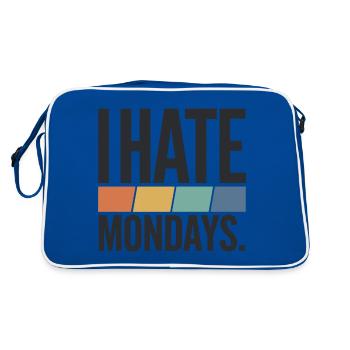 I Hate Mondays - Retro Tasche - Blau/Weiß - Hinten
