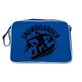 Snowboard Snowboarder Snowboarding Winter sports - Retro Bag - blue/white - Back