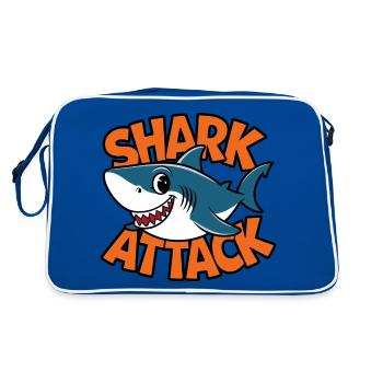 Drôle de requin Attaque de requin Amoureux de la mer - Sac Retro - bleu/blanc - Dos
