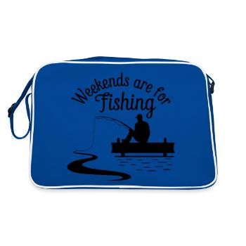 Weekends are for Fishing Fischen Angeln - Retro Bag - blue/white - Back