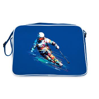 Skisport Fast Speed Wettbewerb Zusammenfassung - Retro Tasche - Blau/Weiß - Hinten