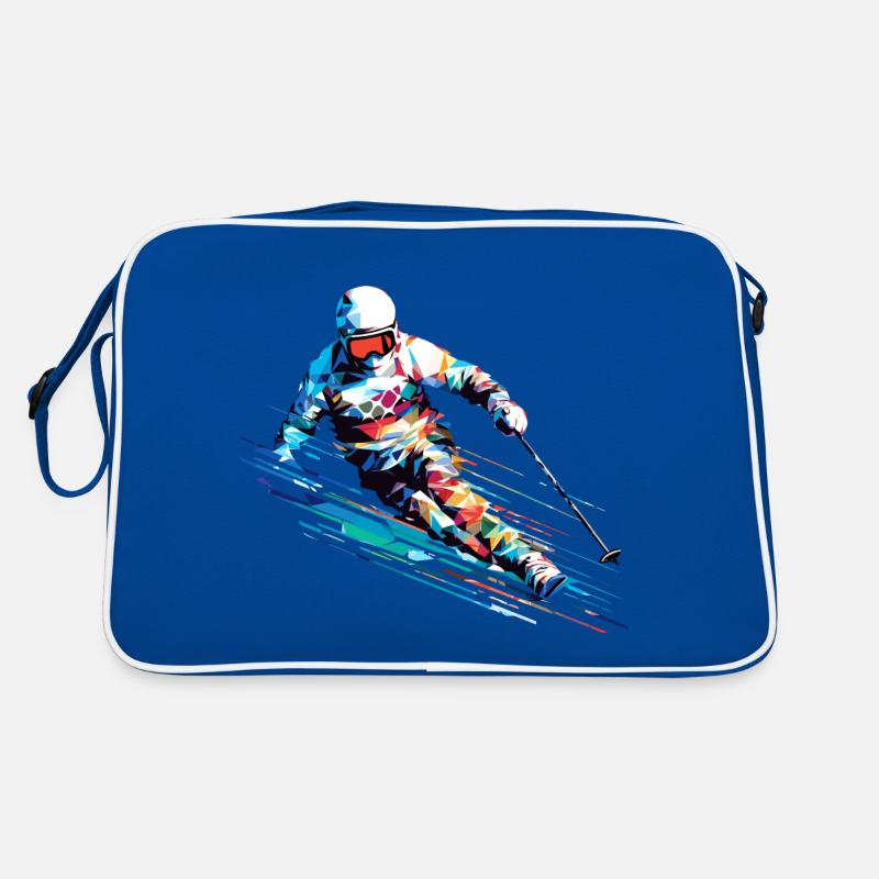Ski Sport Vitesse Rapide Compétition Abstrait Sac Retro