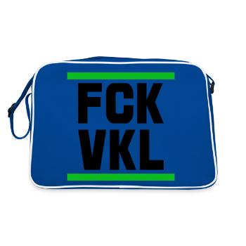 Contre les voyelles FCK VKL Dire Citation - Sac Retro - bleu/blanc - Dos