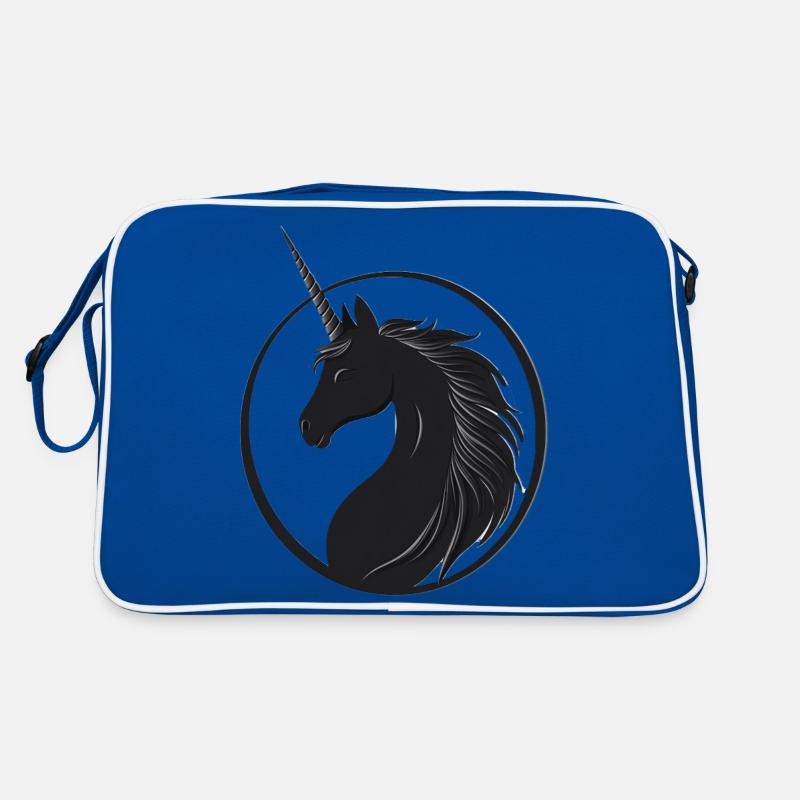 licorne noire de profil Sac Retro