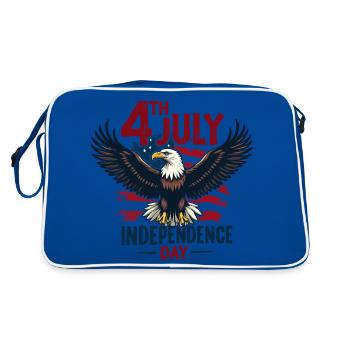 Amerika USA Adler 4th July Independence Day - Retro Tasche - Blau/Weiß - Hinten