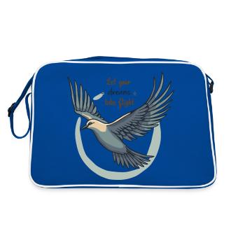 Laissez vos rêves prendre leur envol Oiseau mouette - Sac Retro - bleu/blanc - Dos