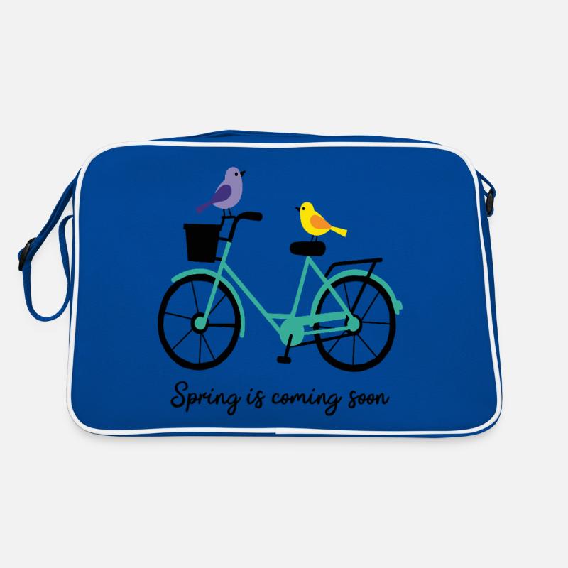 Spring is coming bike with birds Retro Bag