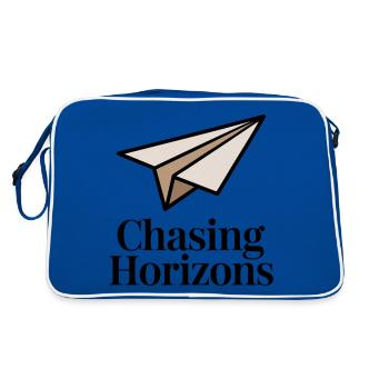 Avion en papier disant citation à la poursuite des horizons - Sac Retro - bleu/blanc - Dos