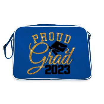 Proud Grad 2023 Graduated Student Graduation Party - Retro Bag - blue/white - Back