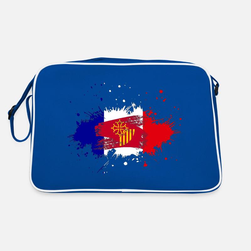 Splash Tricolore Languedoc Roussillon - Retro Tasche - Blau/Weiß