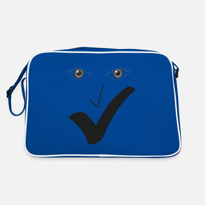 Feines Lächeln Feines Gesicht A02. - Retro Tasche - Blau/Weiß