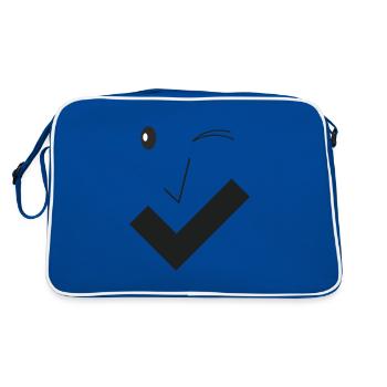 Beau sourire - Beau visage B02. - Sac Retro - bleu/blanc - Dos