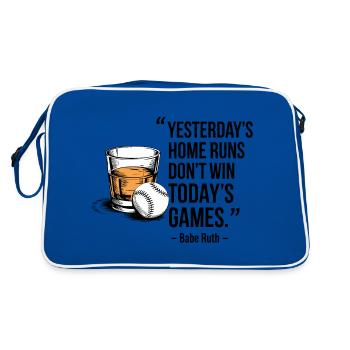 Baseball Babe Ruth Spruch Sport Zitat - Retro Tasche - Blau/Weiß - Hinten